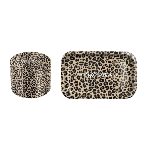 Leopard Print Grinder & Tray