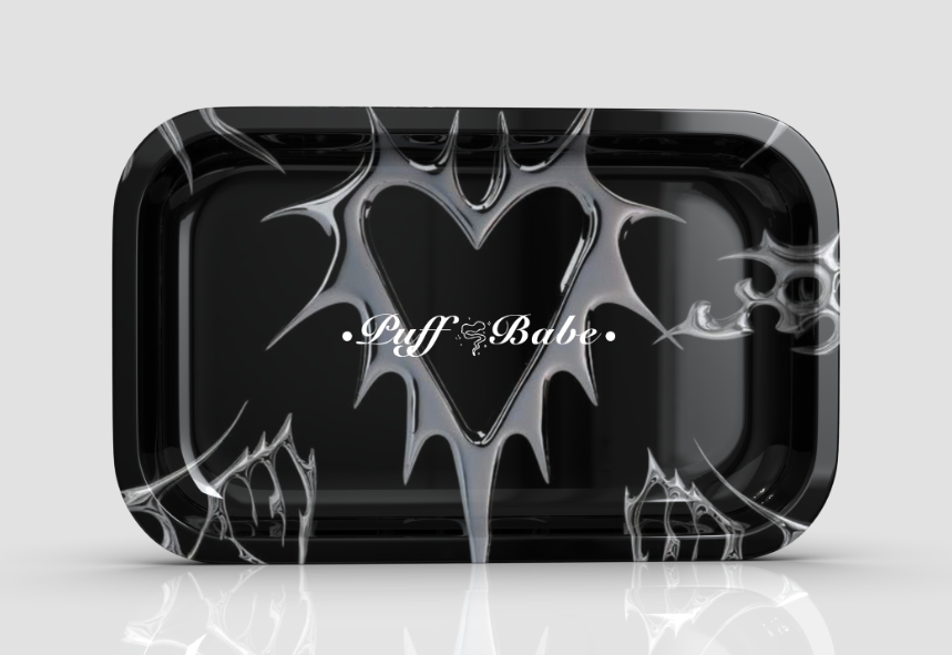 black and silver tray
