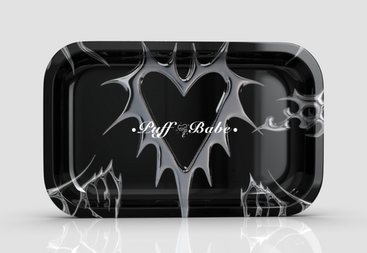 black and silver tray
