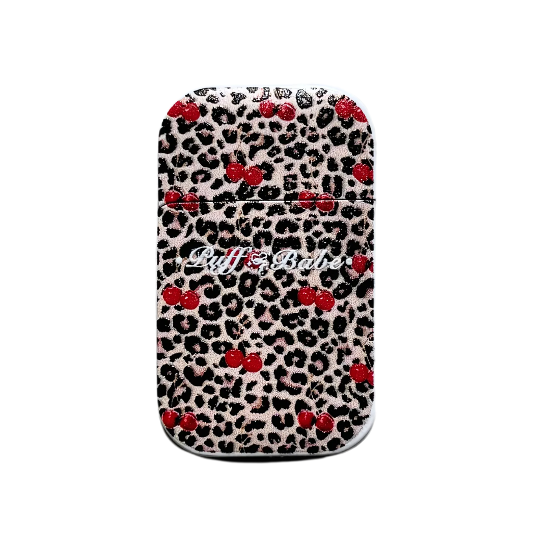 Cherry leopard pink flame lighter