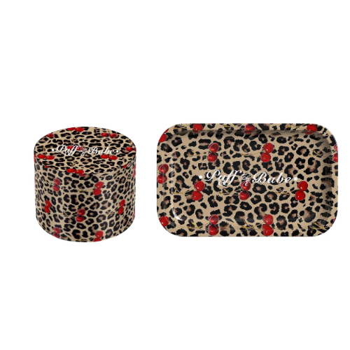 Cherry leopard Grinder & Tray