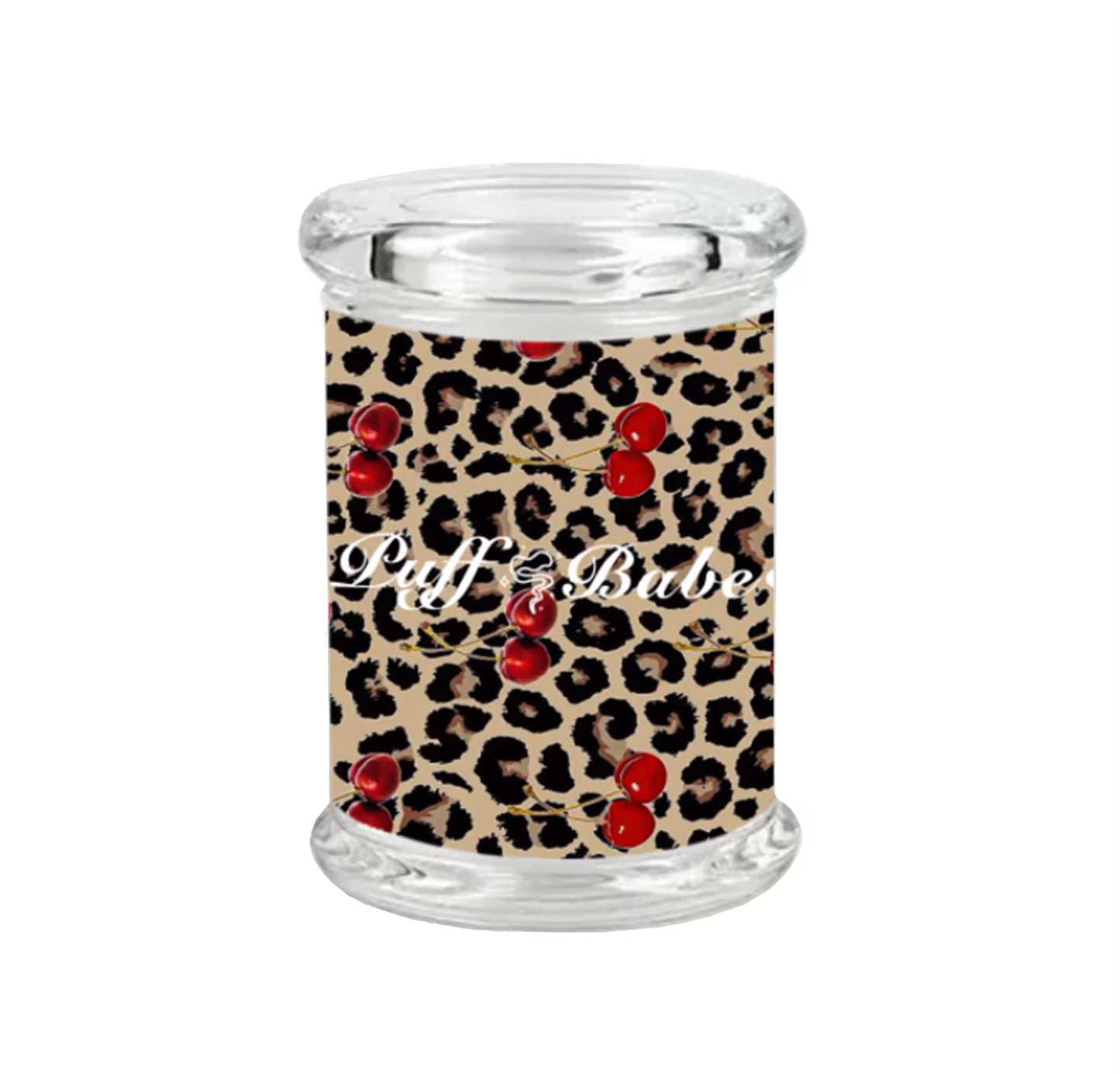 Leopard and cherries storage pot