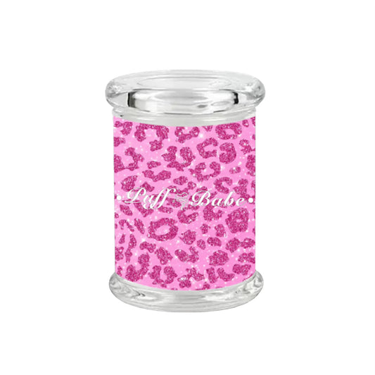 Pink leopard print storage pot